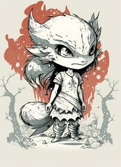 Fairytale fantasy character. Suitable for various purposes such as illustrations on t-shirts.