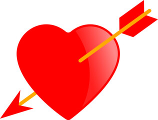 Heart with arrow vector icon, love symbol