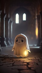 Tiny Luminescent Ghost in a Cathedral Generative AI