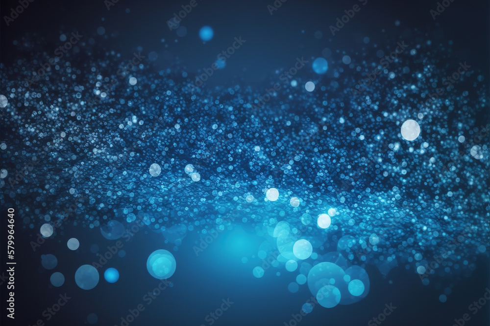 Poster blue technology abstract background with floating 3d particles texture . admirable generative ai ima