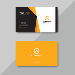 Corporate modern orange color professional business card vector illustration