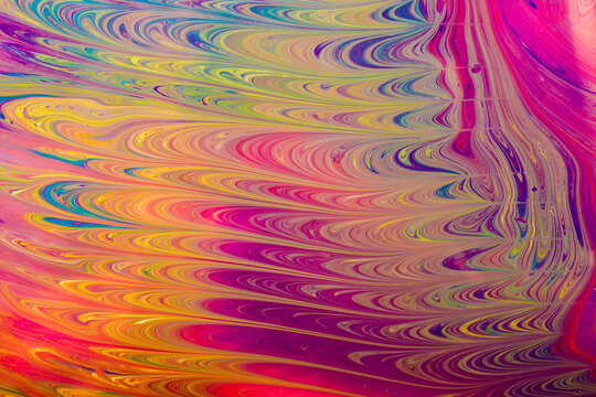 High angle view of colorful patterned painting