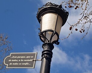 Historic street lantern  in the Extremadura - Spain