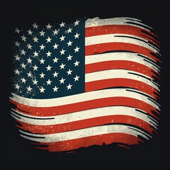 USA flag waving in the wind. President's Day. Independence Day. Patriotic symbol. Generative AI