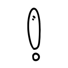 Vector Illustration of Hand drawn Exclamation Mark Doodle art style