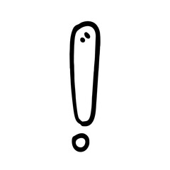 Vector Illustration of Hand drawn Exclamation Mark Doodle art style