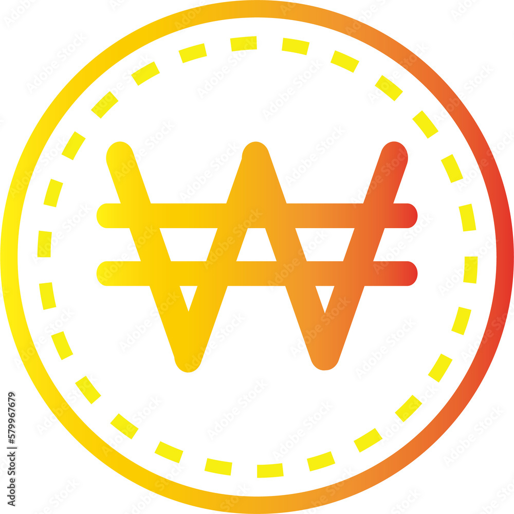 Wall mural korean currency pattern symbolizing money