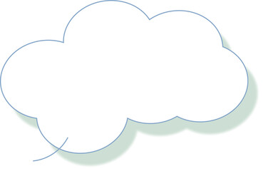 Dialog message bubble with shadow effect, cloud shape