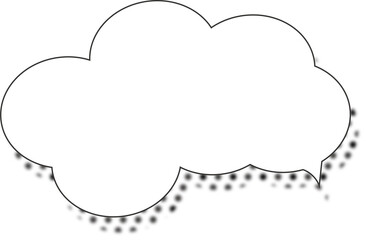 Dialog message bubble with shadow effect, cloud shape