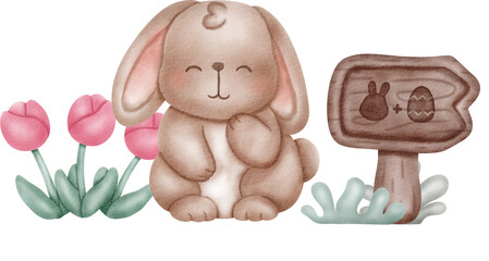 watercolor easter bunny