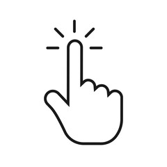 Touch or click hand icon vector