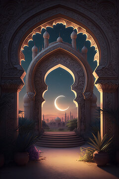 New crescent moon, marking the beginning of the holy month of Ramadan