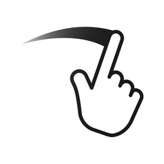 Swipe right icon, slide finger, unlock phone action, line symbol set on white background - color editable vector illustration eps10