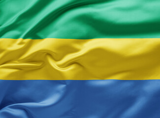  Waving national flag of Gabon