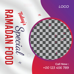 Vector ramadan special offer restaurant food menu business marketing social media post or web banner template design with abstract background, logo and icon. 