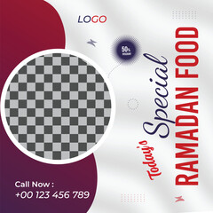 Vector ramadan special offer restaurant food menu business marketing social media post or web banner template design with abstract background, logo and icon. 
