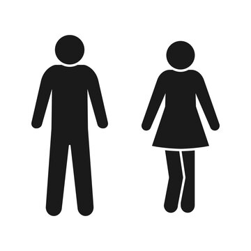 Man and woman icon flat vector illustration. sign wc or toilet