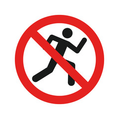 Don't Run icon flat style vector illustration