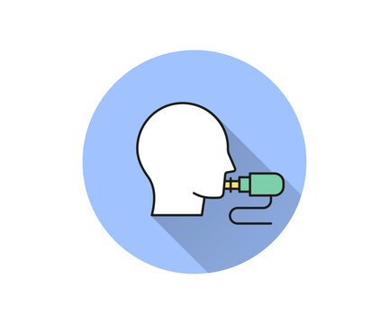 Spirometry icon. Vector illustration with long shadow.