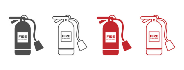 Fire extinguisher vector icons collection