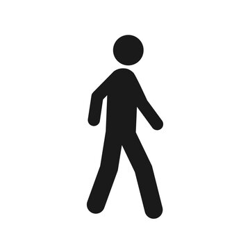 recommend clip art: A person walking or walk sign flat vector icon for apps and websites. Color editable