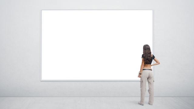 Woman at the art exhibition