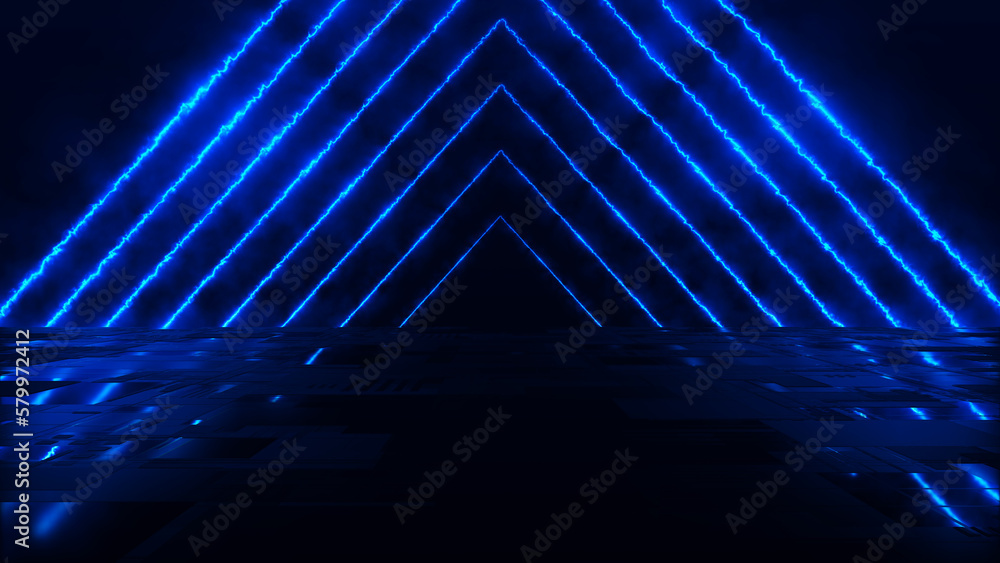 Poster abstract colorful background with bright rays and glowing lines. abstract tech futuristic background