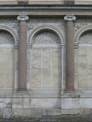 Villa Giulia Garden Wall with Engaged Columns and Sculpted Details in Rome, Italy