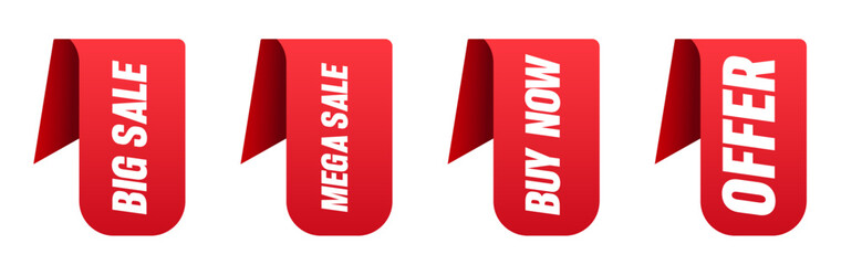 red sale labels, red sale stickers