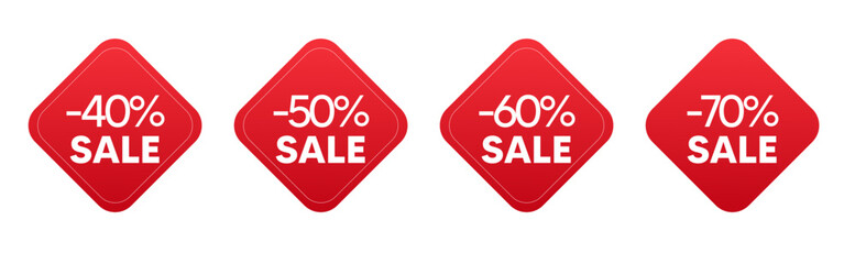 Red sale sign, Red sale tag
