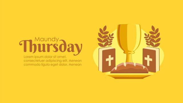 holy thursday banner template flat design