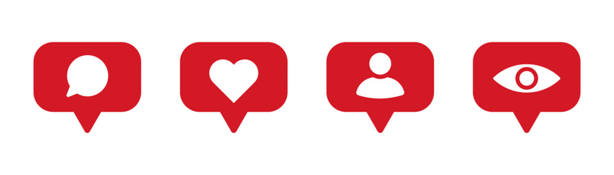 Follower notification graphic vector icons
