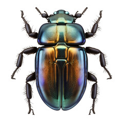 scarabée couleur pétrole sur fond transparent - generative ai	
