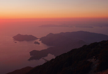 Obraz premium Summer scenery of Blue Lagoon with white sand located in city Oludeniz.