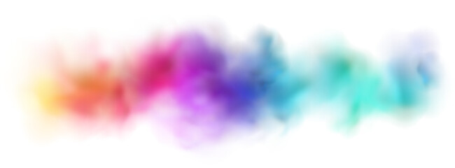 Abstract transparent color smoke cloud. Rainbow color fog
