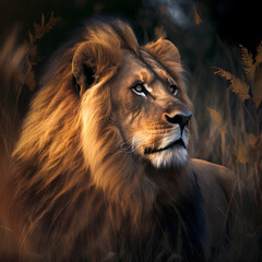 Portrait of a lion.AI generated