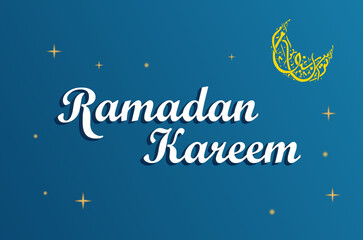Fototapeta na wymiar Ramadan Kareem English Typography. An Islamic greeting text in english for holy month 