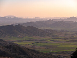Sunset over the Middle Atlas Mountain Range in Morocco
