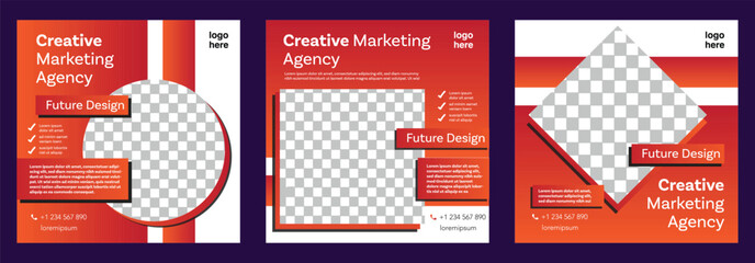 Digital business marketing banner for social media post template