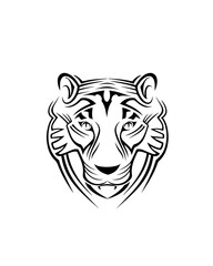 tiger head vector illustration or tatto