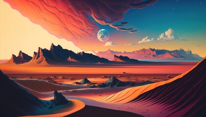 Plakat Desert Dreams: An Otherworldly Landscape