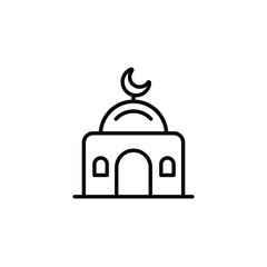 Mosque line icon isolated on white background