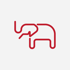 elephant logo illustration with line