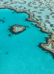 Aerial view of Heart Reef in the Great Barrier Reef