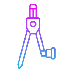 Compass Line Gradient Icon