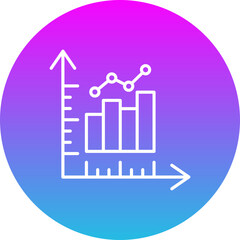 Bar Graph Gradient Circle Line Inverted Icon