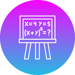 Algebra Gradient Circle Line Inverted Icon