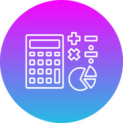 Maths Gradient Circle Line Inverted Icon