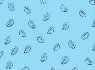 Background with coffee beans. Background in a cafe.