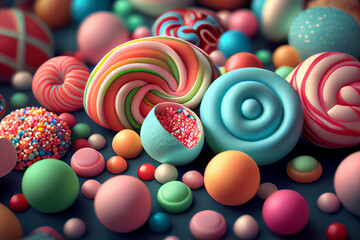 Fototapeta na wymiar candies .close up. generative ai